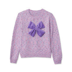 Girls Meet and Greet Bow Knit Sweater