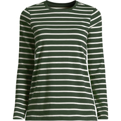 Petite Supima Cotton Long Sleeve Crewneck T-Shirt