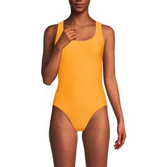 Women's D-Cup Tugless Ribbed X-Back One Piece Swimsuit