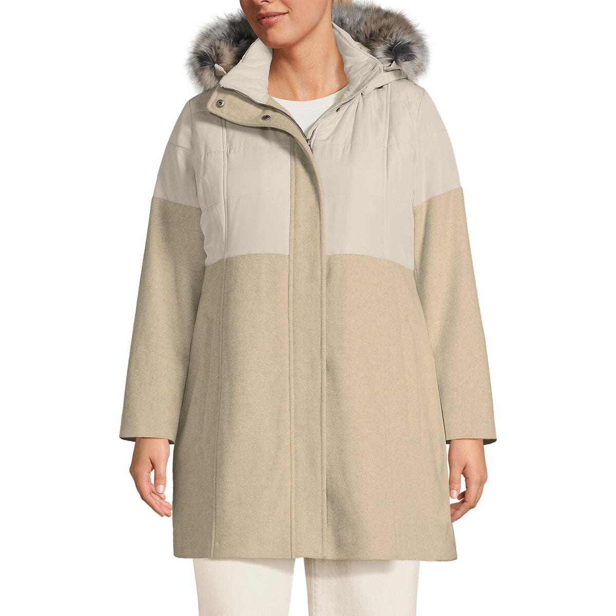 Women's Plus Size Wool Hybrid Coat