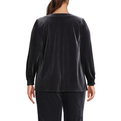 Women's Plus Size Long Sleeve Velvet Blouse