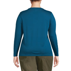 Plus Size Supima Cotton Long Sleeve Crewneck T-Shirt